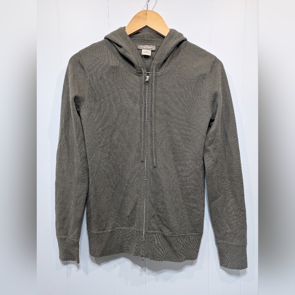 Tommy Bahama Cashmere Full Zip Sweater in Olive Green size Small Soft Warm - Picture 6 of 7